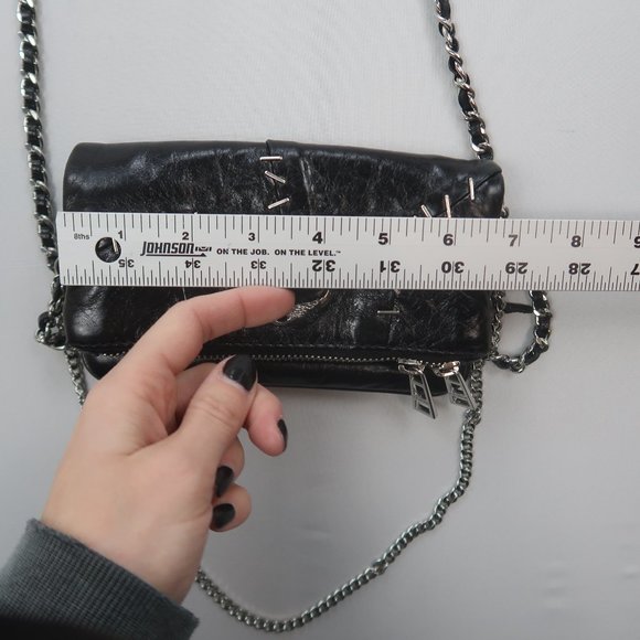 Zadig & Voltaire Black Crossbody Bag with Chain Strap and Edgy Design - Picture 5 of 10